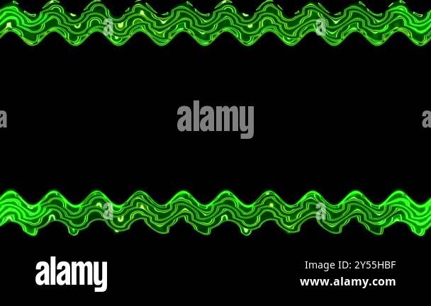 Abstract Green Neon Wave Border Stock Video Footage - Alamy