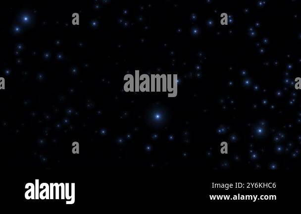 Abstract glow blue particles flying animation on black background. 4K ...