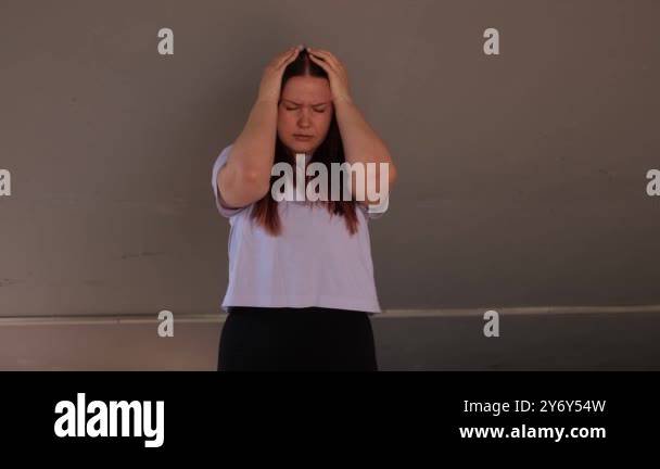 Headache woman rubbing her temples Stock Videos & Footage - HD and 4K ...