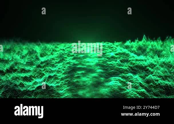 Abstract digital dynamic particle waves with light motion lights ...