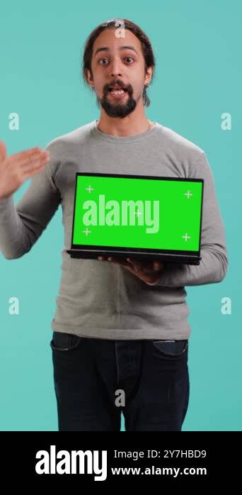 Vertical video Tech content creator doing influencer marketing using ...