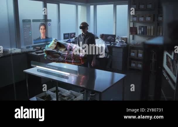 Advanced archaeological lab: VFX animation of holographic display with ...