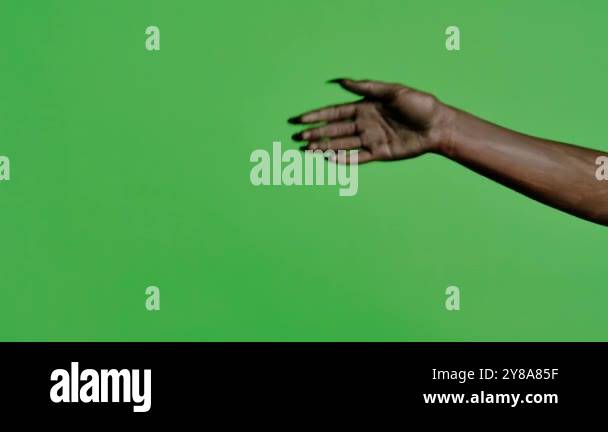 Scary hand showing gestures in studio. Creepy halloween devil monster ...