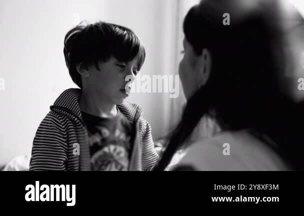 Boy after crying, face showing sadness and vulnerability, moment of ...