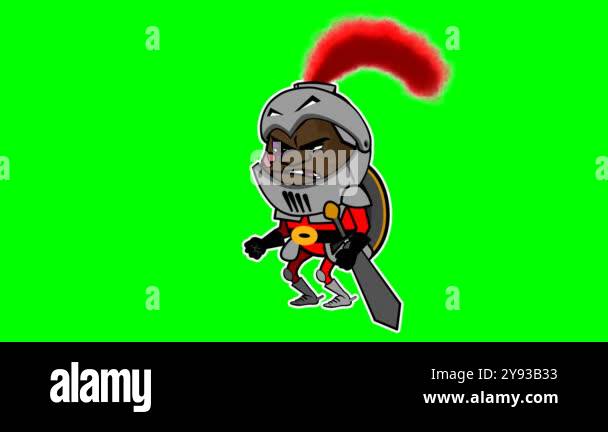 2d animated character of Knight and guard or warrior in iron suit and ...