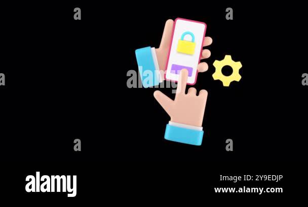 Smartphone personal data user account protection banner with copy space ...