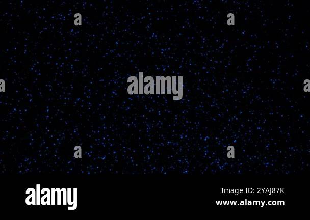 Loop animation glow blue particles flow on black abstract background ...