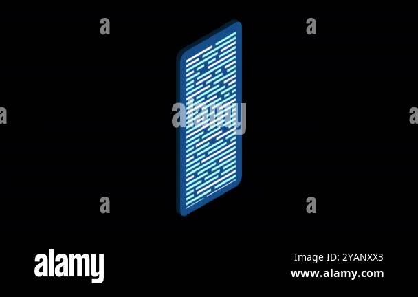 Isometric coding screen animation. Coding programming technology ...