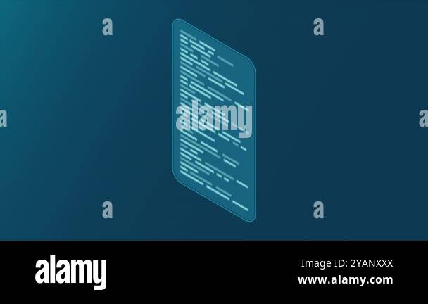Isometric coding screen animation. Coding programming technology ...