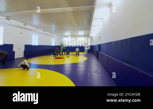 ALMATY, KAZAKHSTAN - MARCH 20 2024: Preteen boys participate in paired ...
