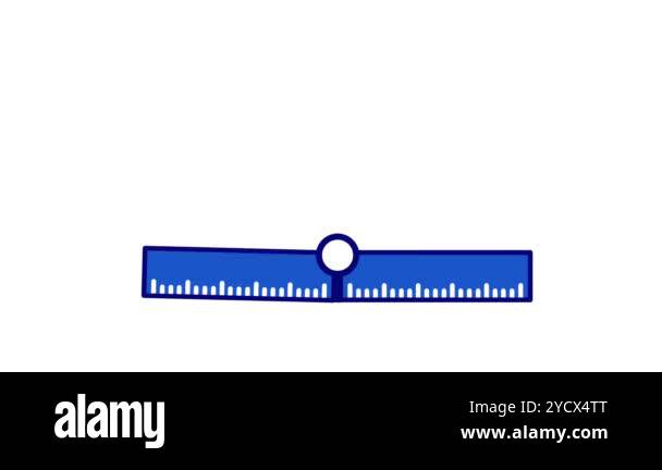 Looping animation of ruler stationary, for measurement, create shape ...
