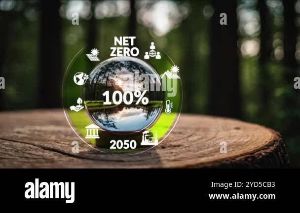 Digital dashboard of CO2 level gauge percentage drop down to 0. Net ...