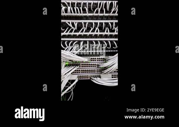Organized Ethernet Patch Panel in Data Center with White Cables, 4k ...