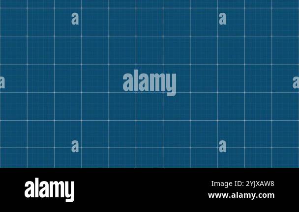 Blank blue sheet of paper with grid animation. Blueprint background ...