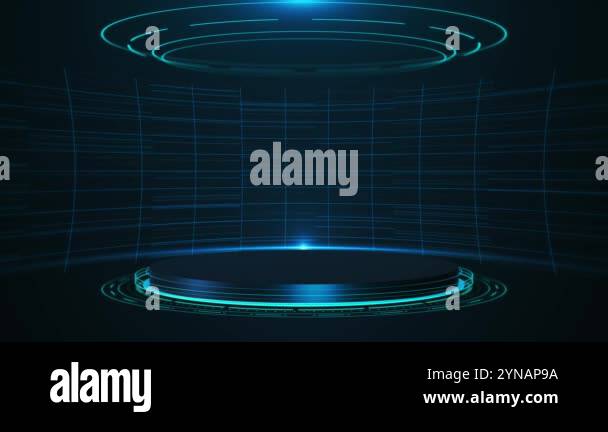 Futuristic hi tech stage layout and background. Digital hologram stage ...