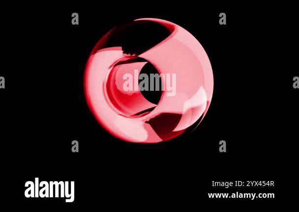 Looping 3d motion graphics. Glass iridescent sphere shape with ...