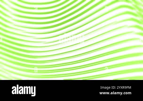 3D animation loop rendering abstract background of green and white wave ...