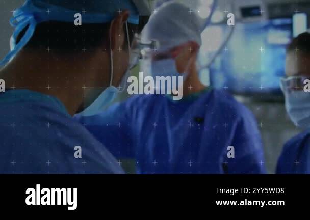 Procedure Failure Animation Medical professionals performing surgery with data processing animation ...
