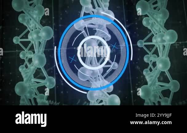 Molecular structure and data analysis animation over scientific ...
