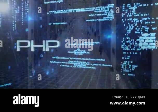 Python programming language animation over digital code and data ...