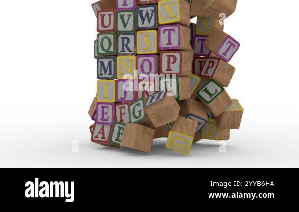 English alphabet box loop Stock Video Footage - Alamy