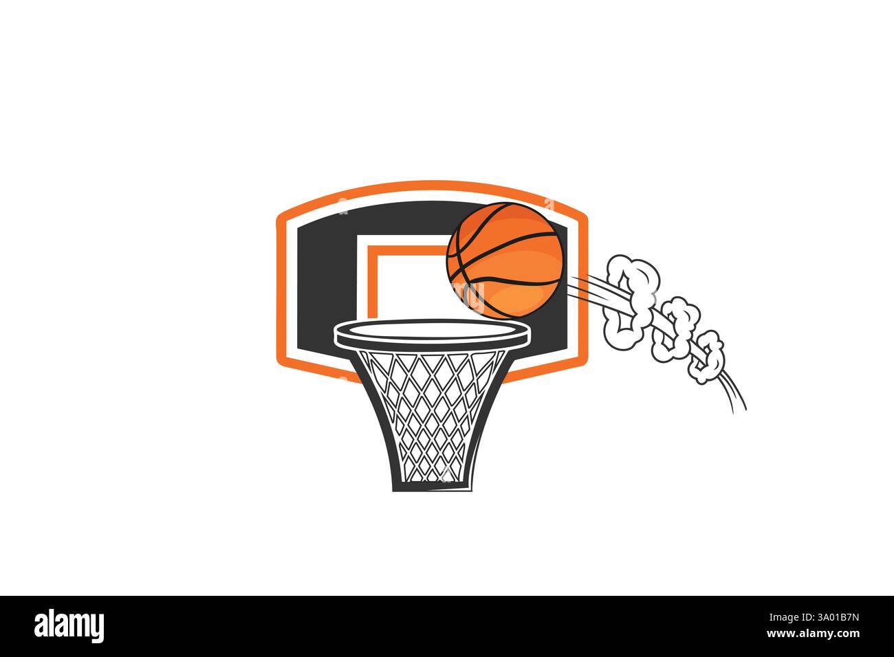 Basketball ball flies into the ring. vector template Stock Vector Image ...