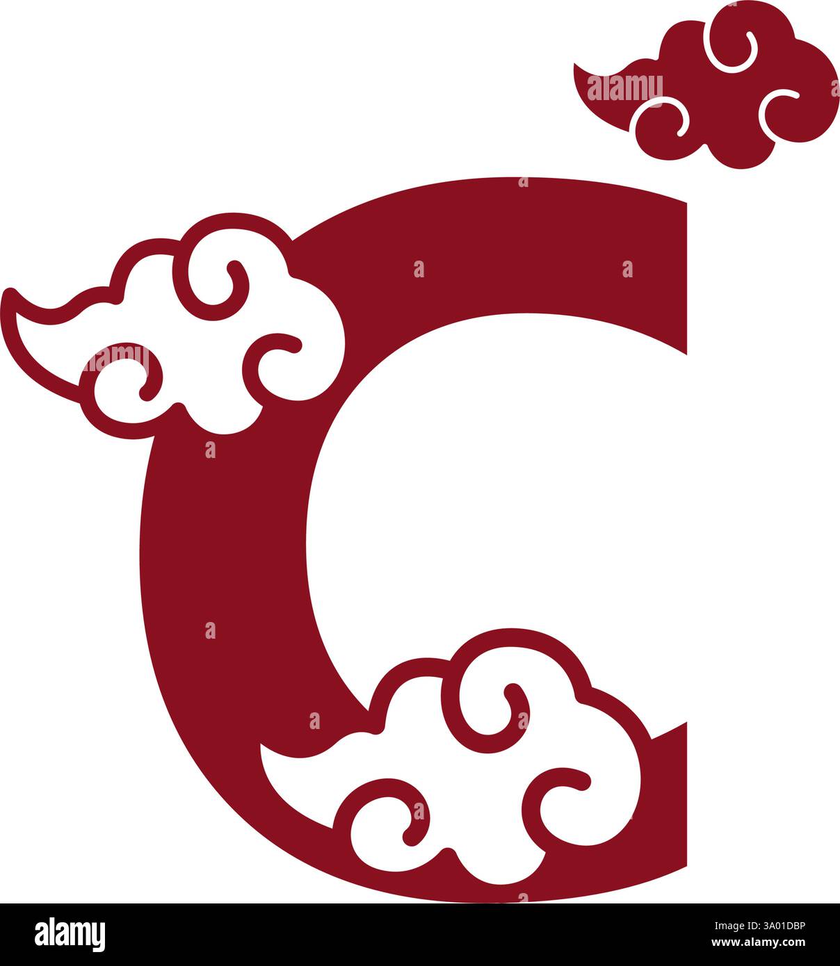 Cloudy red letters icon design template Stock Vector