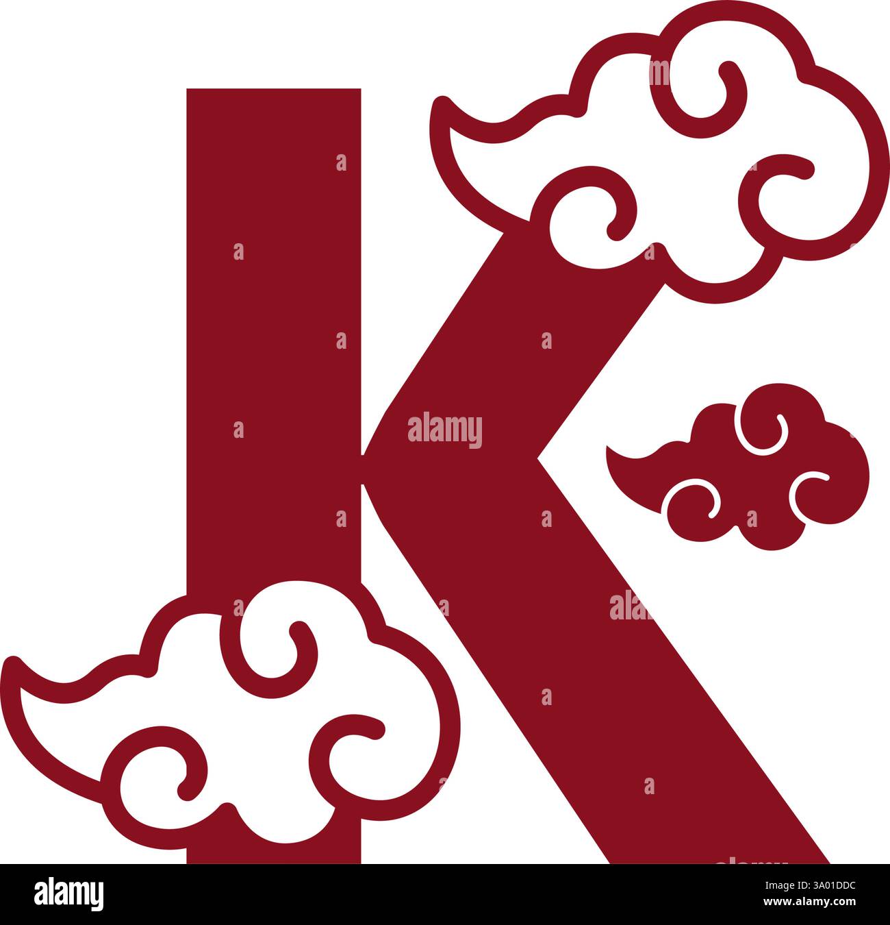 Cloudy red letters icon design template Stock Vector