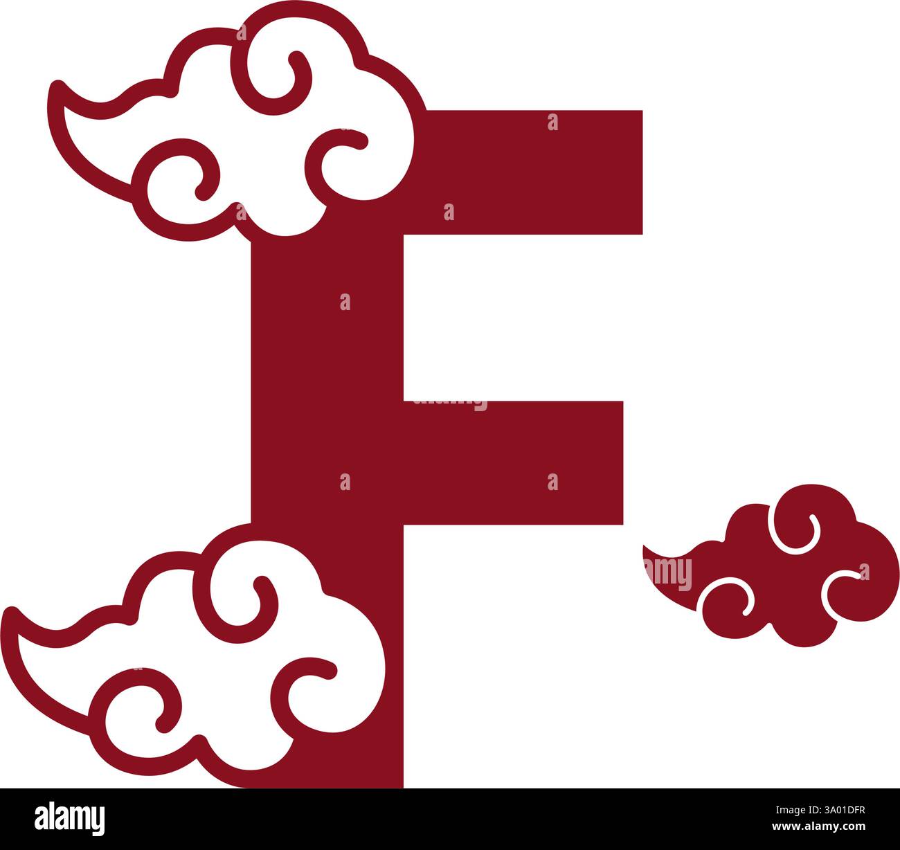 Cloudy red letters icon design template Stock Vector