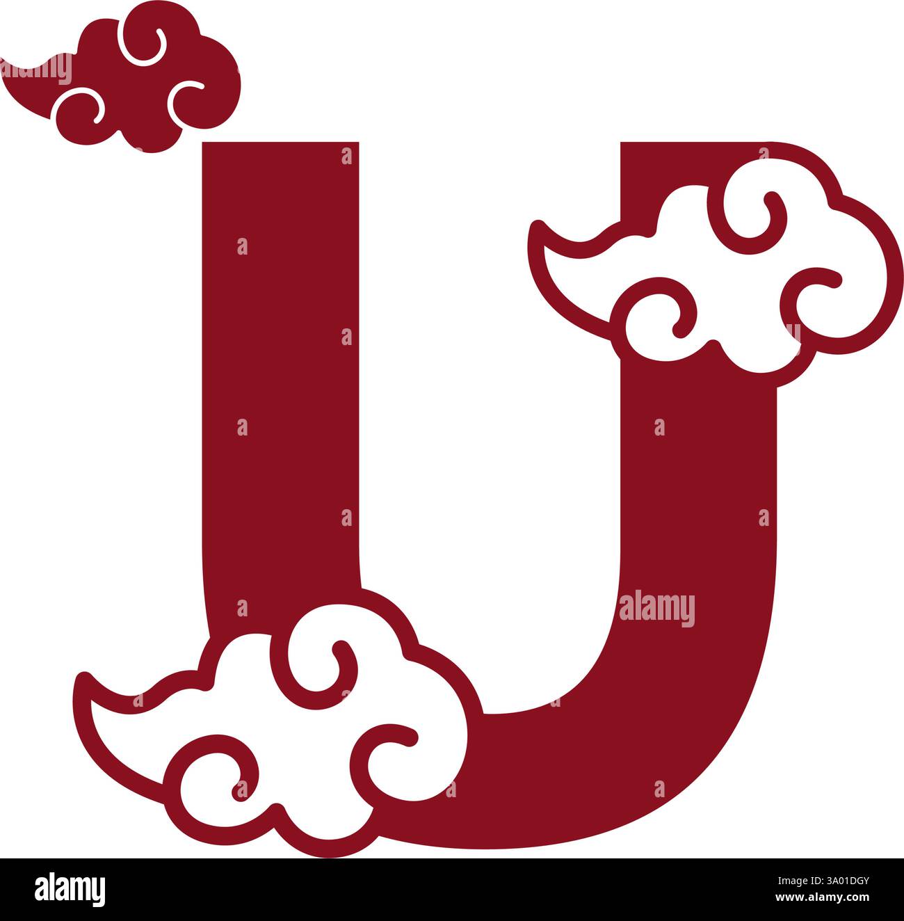 Cloudy red letters icon design template Stock Vector