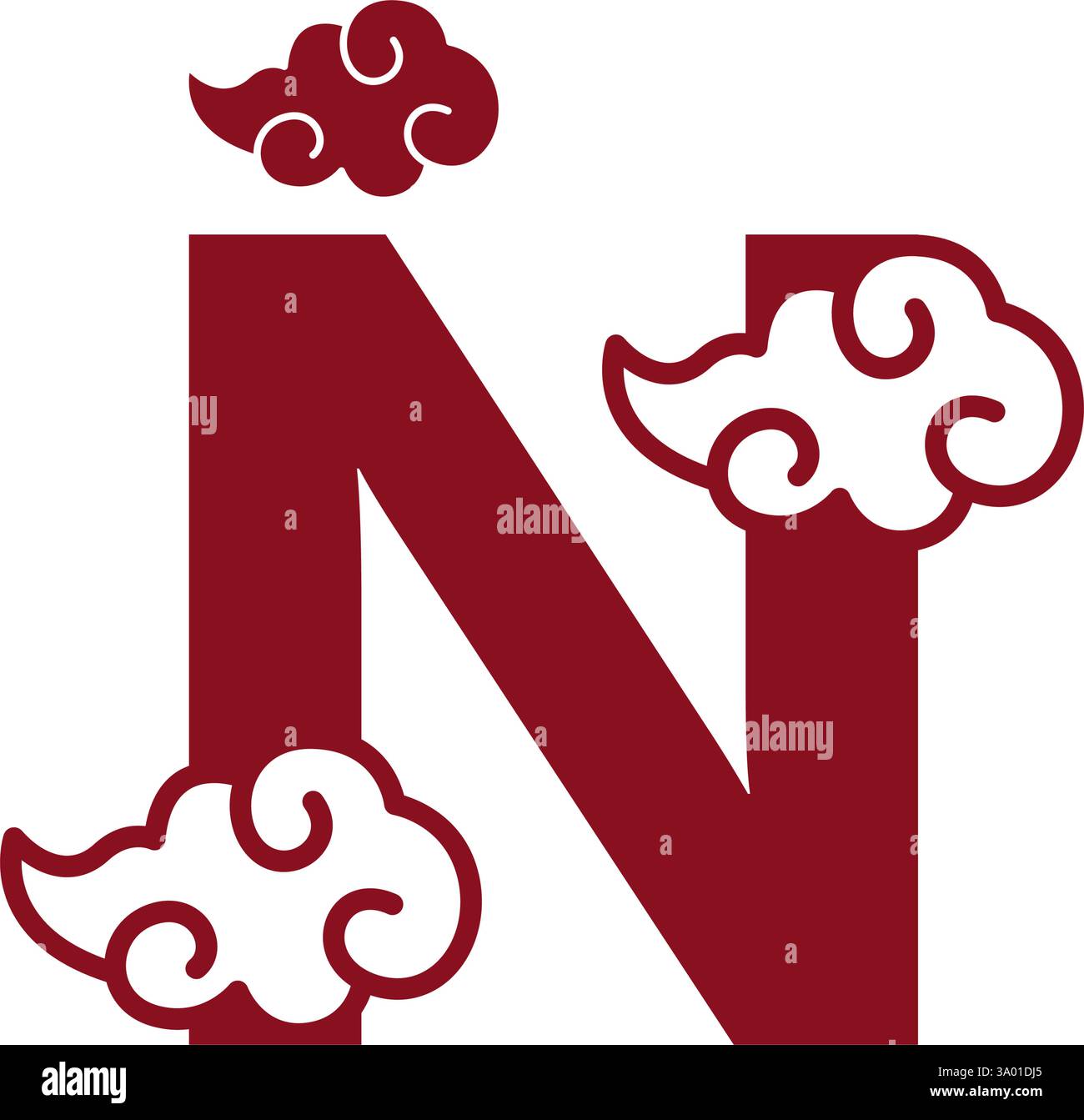 Cloudy red letters icon design template Stock Vector