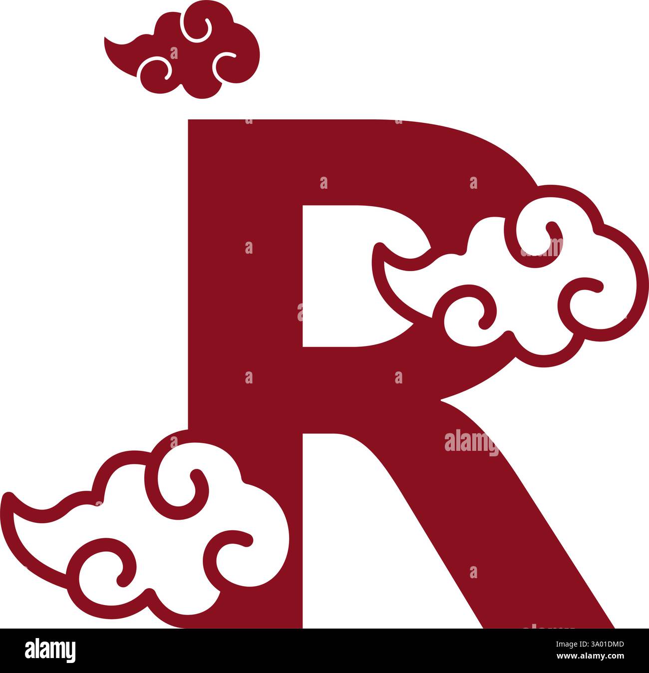 Cloudy red letters icon design template Stock Vector