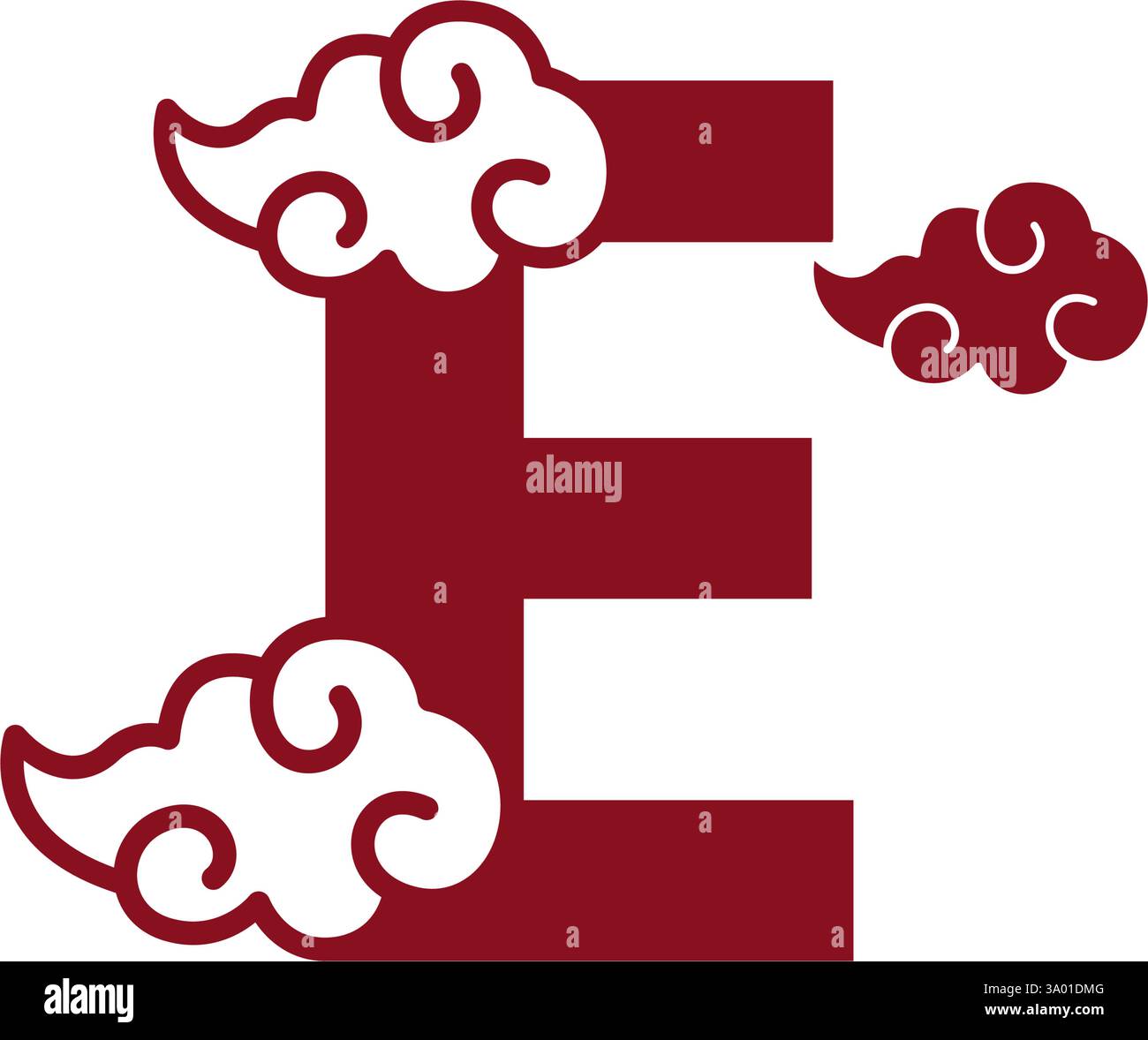 Cloudy red letters icon design template Stock Vector