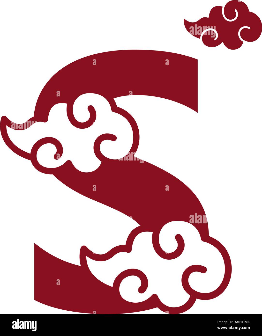 Cloudy red letters icon design template Stock Vector