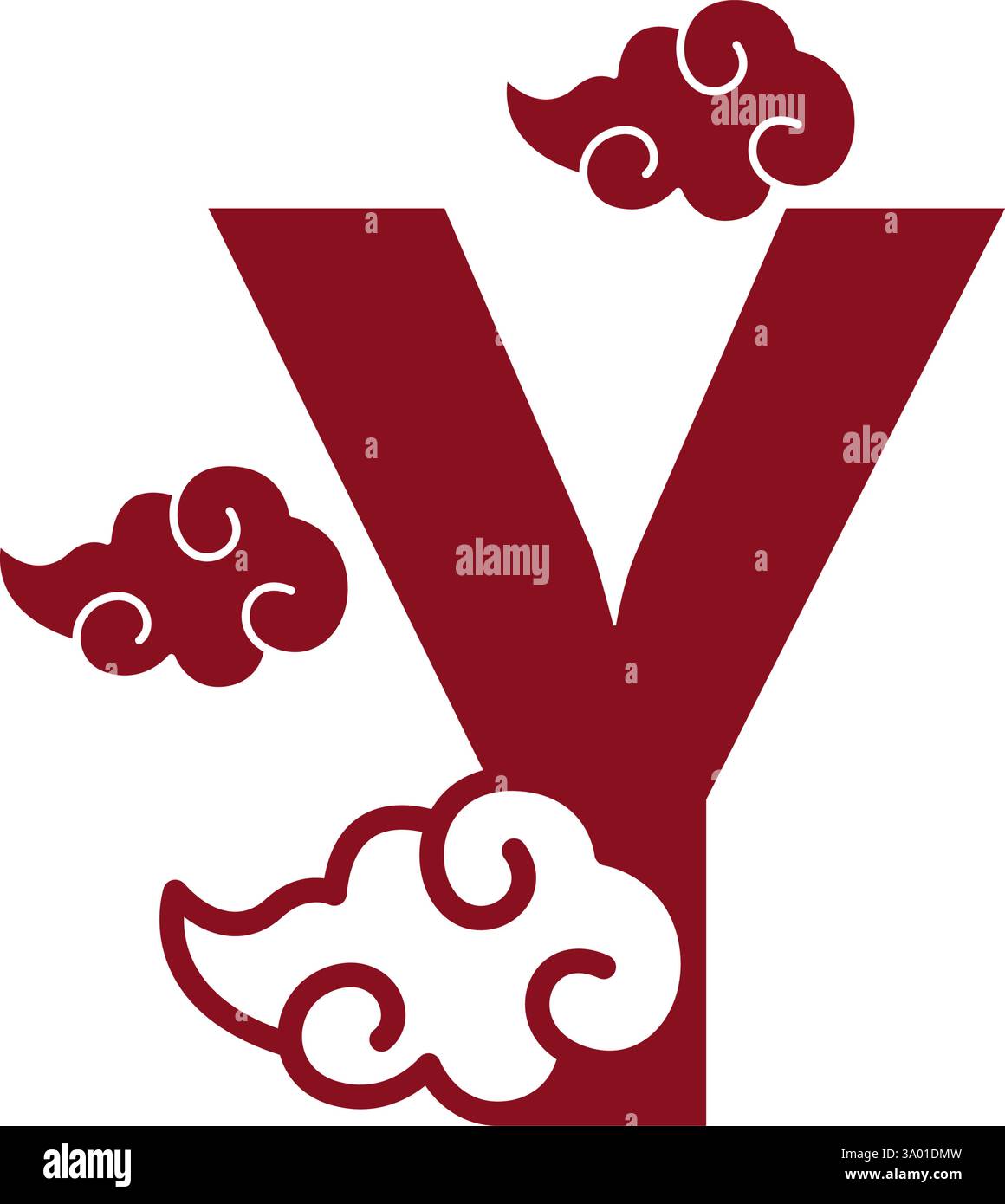 Cloudy red letters icon design template Stock Vector