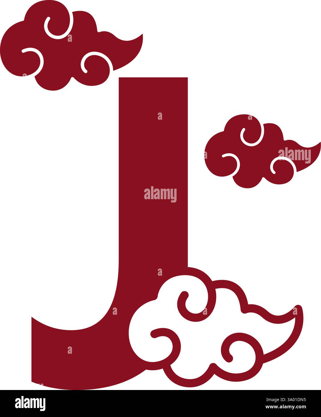 Cloudy red letters icon design template Stock Vector