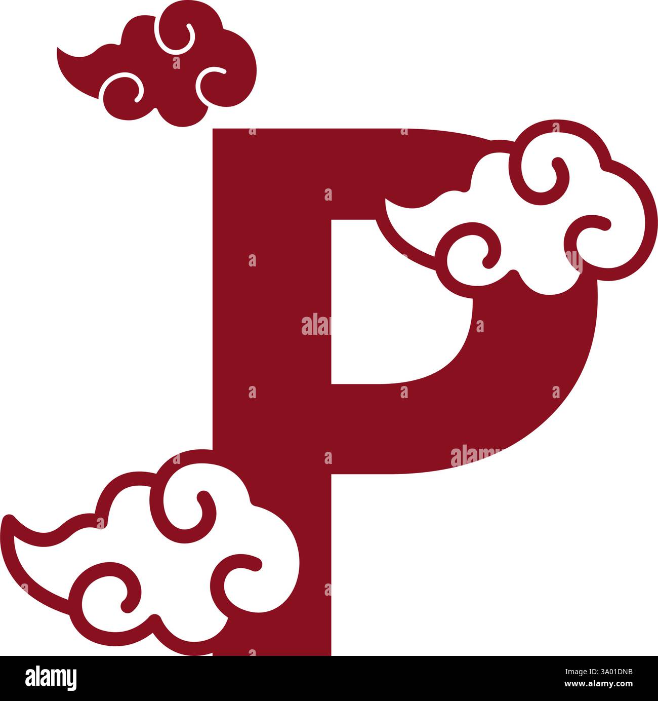 Cloudy red letters icon design template Stock Vector