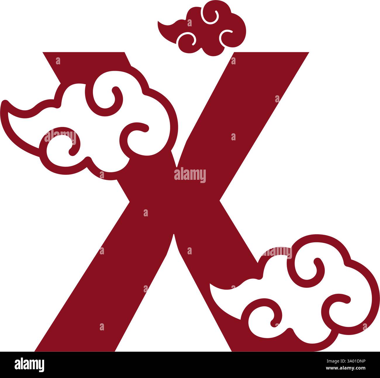 Cloudy red letters icon design template Stock Vector
