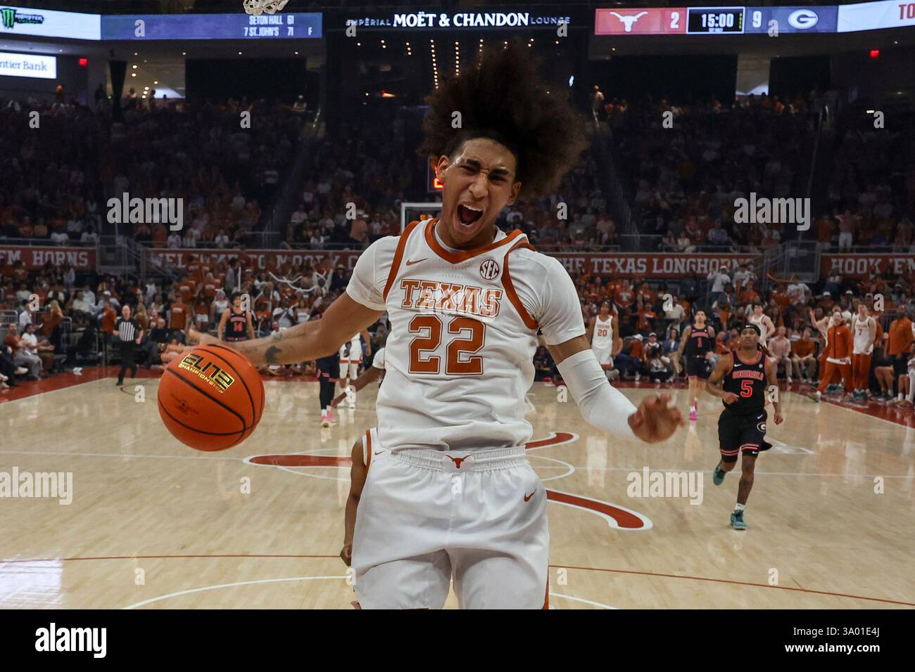 AUSTIN, TX - MARCH 01: Texas Longhorns forward Devon Pryor (22) screams ...