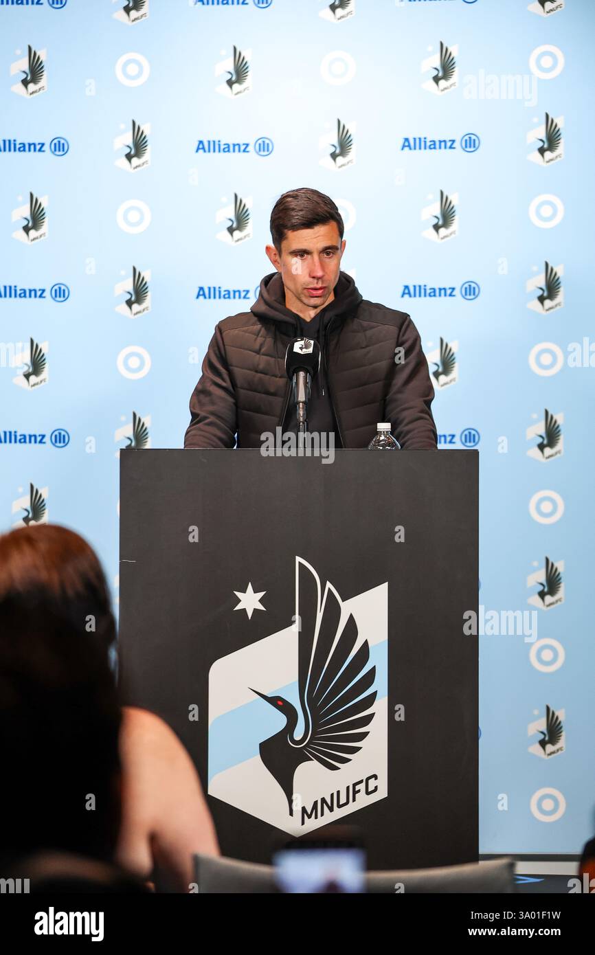 March 1st, 2025: Minnesota United Head Coach Eric Ramsay speaks in a ...