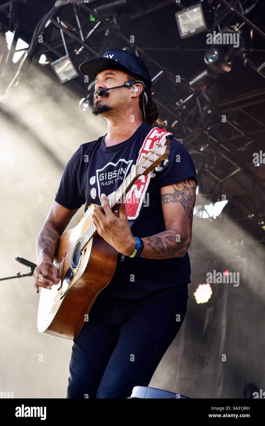 Michael Franti & Spearhead on Stage at BeachLife Music Festival 2022. Stock Photo