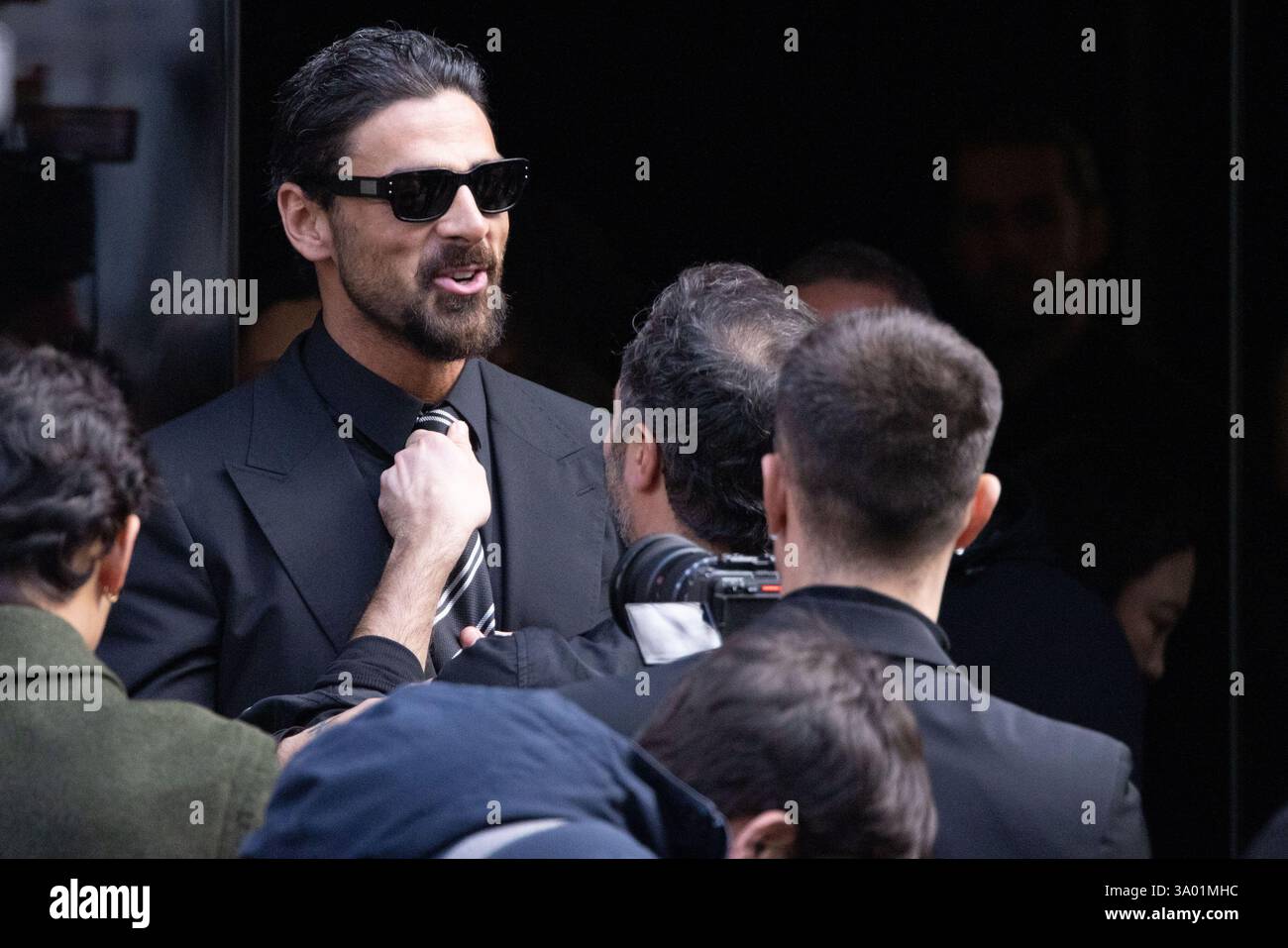 Michele Morrone Is Seen Arriving At The Dolce Gabbana Fashion Show Michele Morrone Is Seen Arriving At The Dolce Amp Gabbana Fashion Show During The Milan Fashion Week Womenswear Fallwinter 20252026 On March The 3A01MHC 