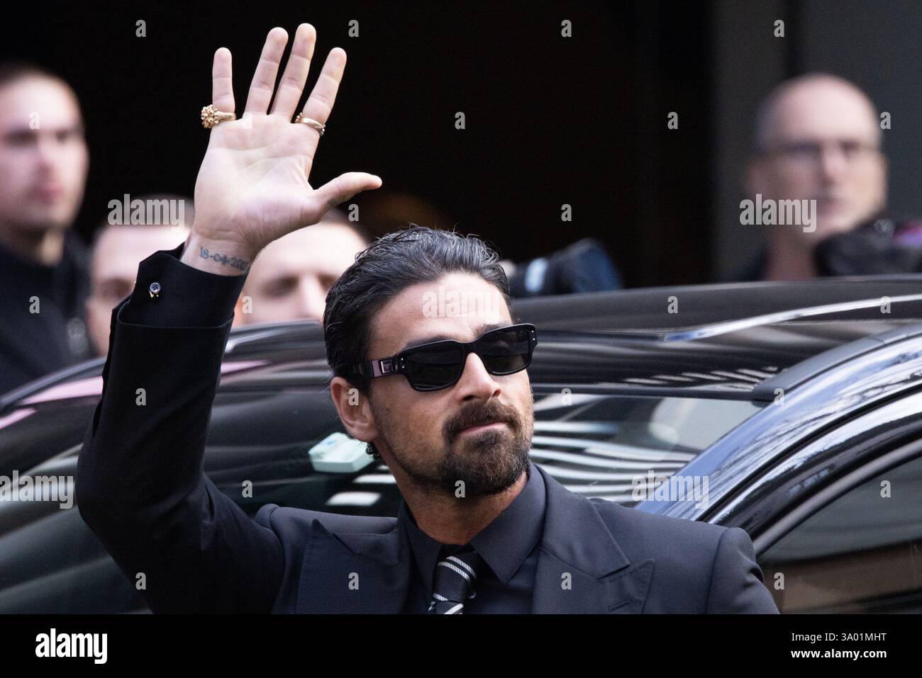 Michele Morrone Is Seen Arriving At The Dolce Gabbana Fashion Show Michele Morrone Is Seen Arriving At The Dolce Amp Gabbana Fashion Show During The Milan Fashion Week Womenswear Fallwinter 20252026 On March The 3A01MHT