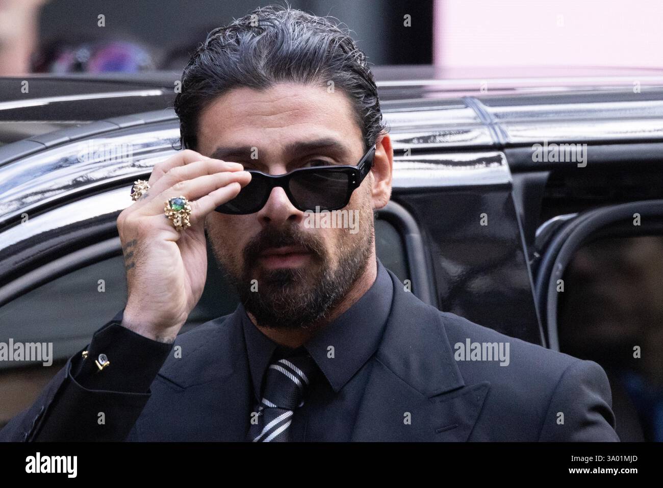 Michele Morrone Is Seen Arriving At The Dolce Gabbana Fashion Show Michele Morrone Is Seen Arriving At The Dolce Amp Gabbana Fashion Show During The Milan Fashion Week Womenswear Fallwinter 20252026 On March The 3A01MJD 