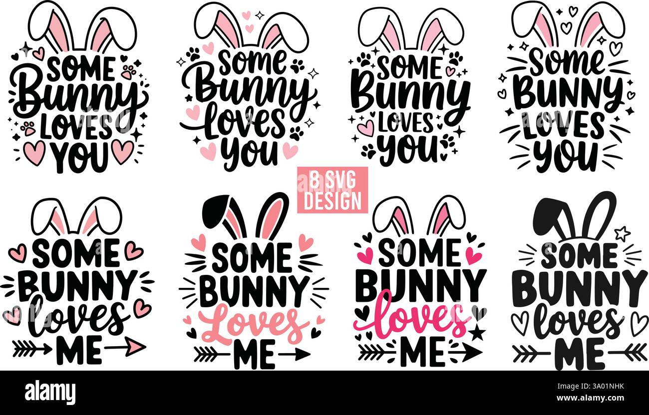 Happy Easter SVG Bundle Stock Vector