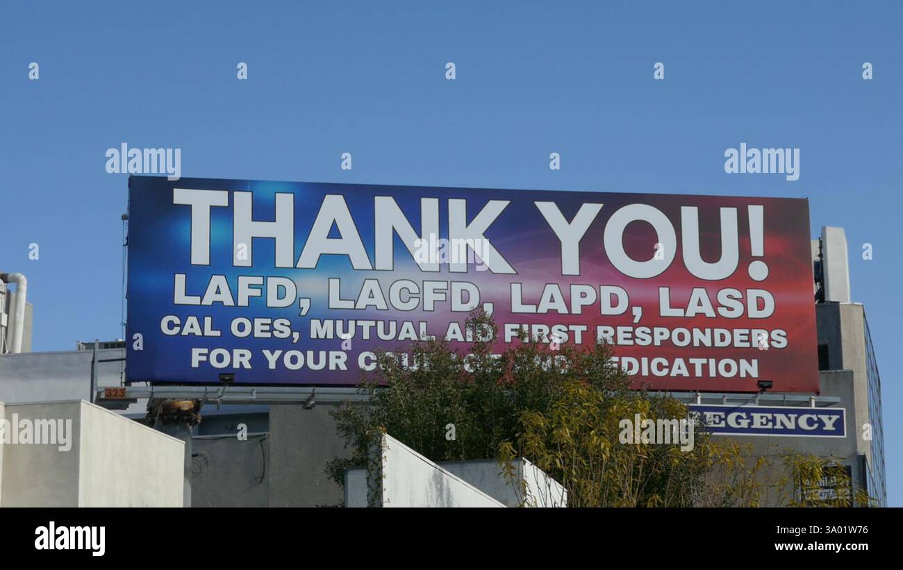 Los Angeles, California, USA 28th February 2025 Thank You LAFD LACFD ...
