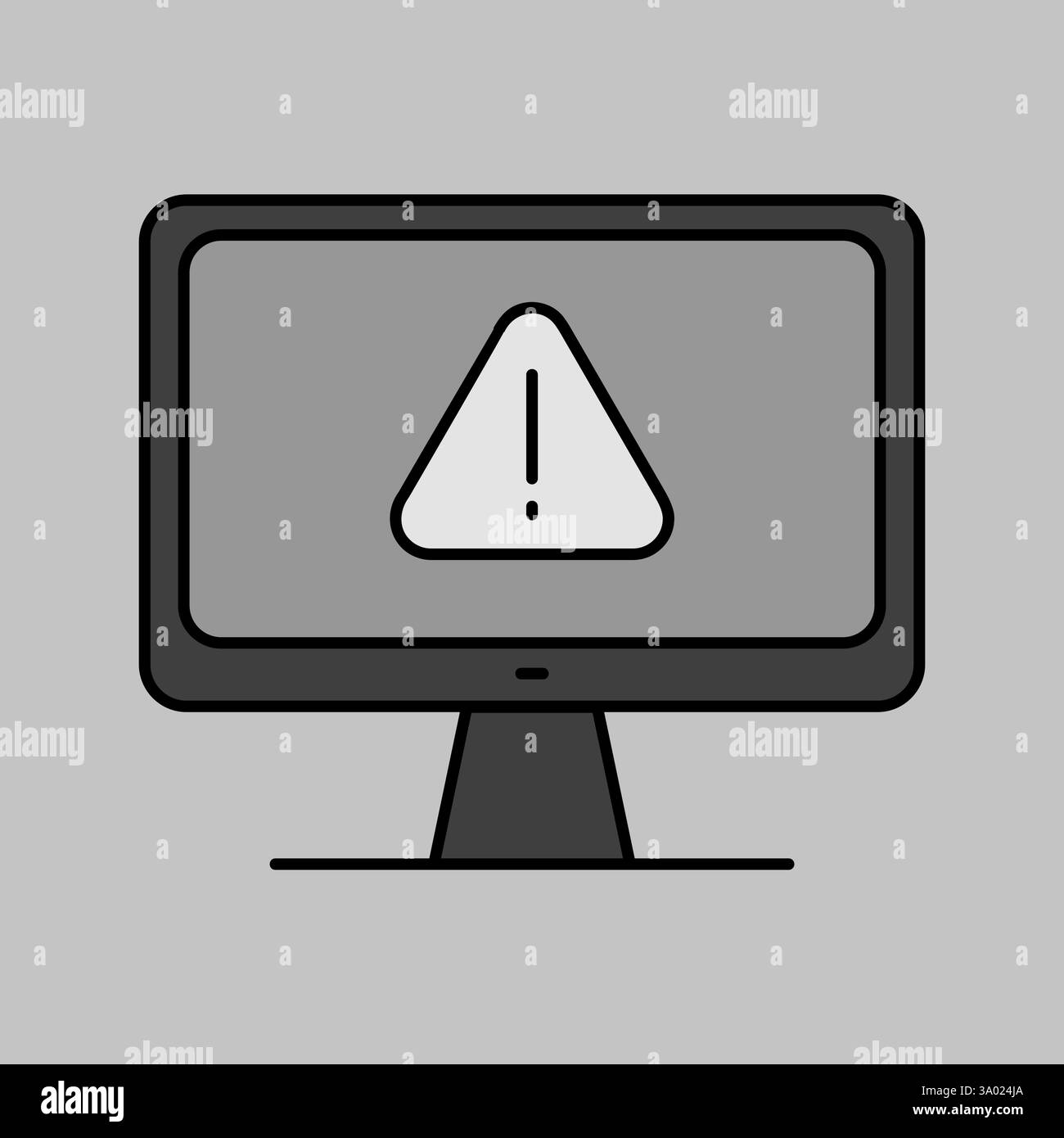 Computer warning vector icon. Simple digital system error. Security ...