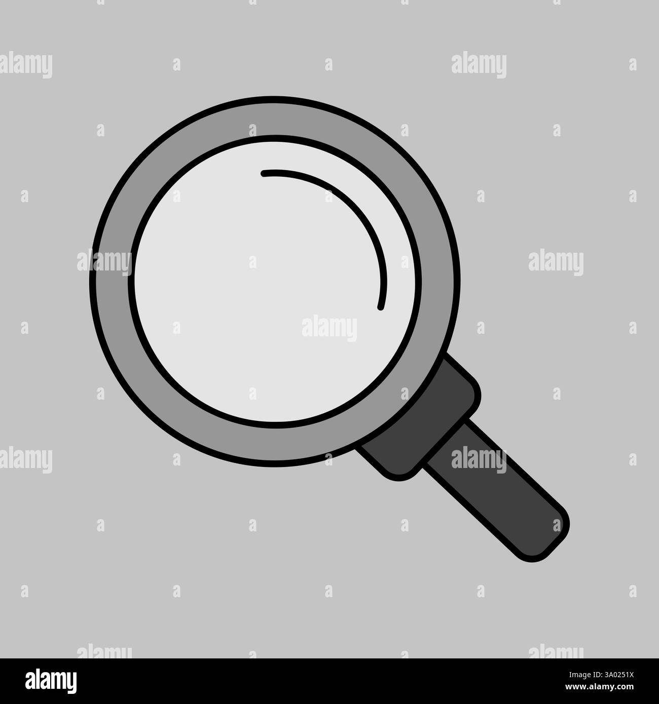 Magnifying glass vector grayscale icon. Security sign. Graph symbol for ...