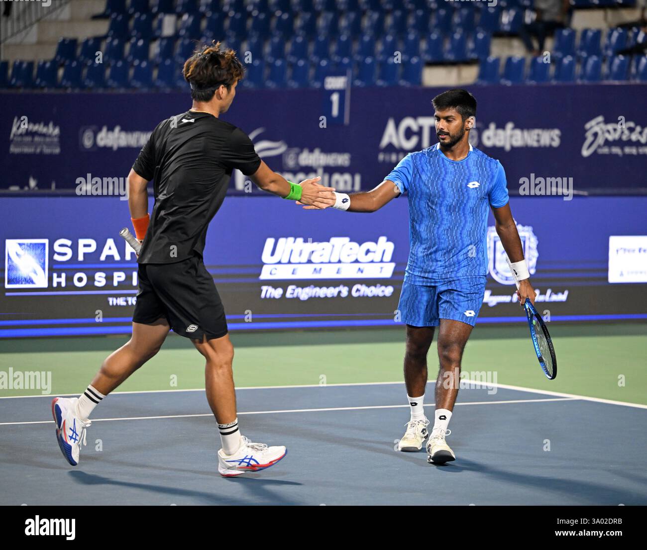 Bengaluru, India. 1st March, 2025. Top-seeded duo Anirudh Chandrasekar ...