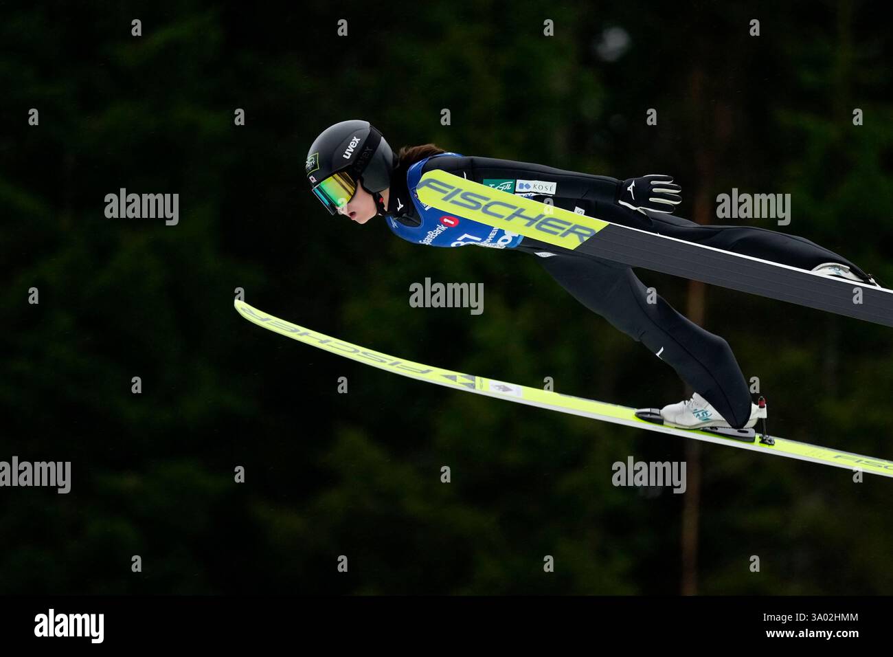 Haruka Kasai, of Japan, soars through the air during the nordic ...